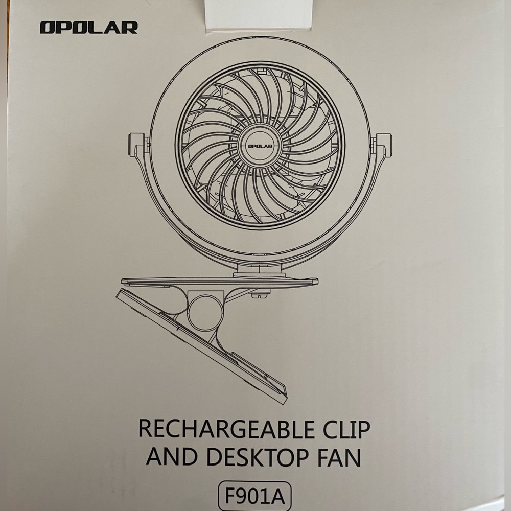 Opolar Rechargeable clip and desktop fan